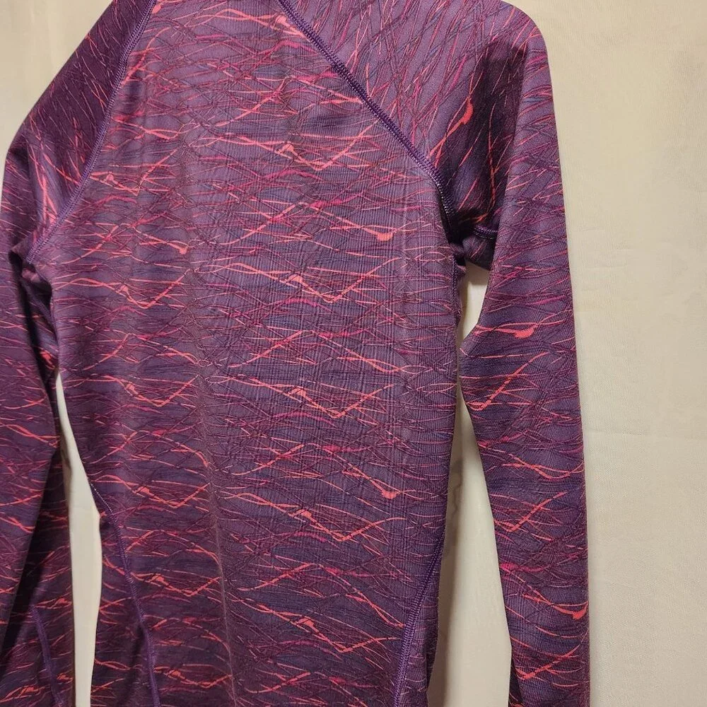 Nike Pro Combat Pullover Top Long Sleeve Fitted 1/4‎ Zip Fleece Lined Women's SM